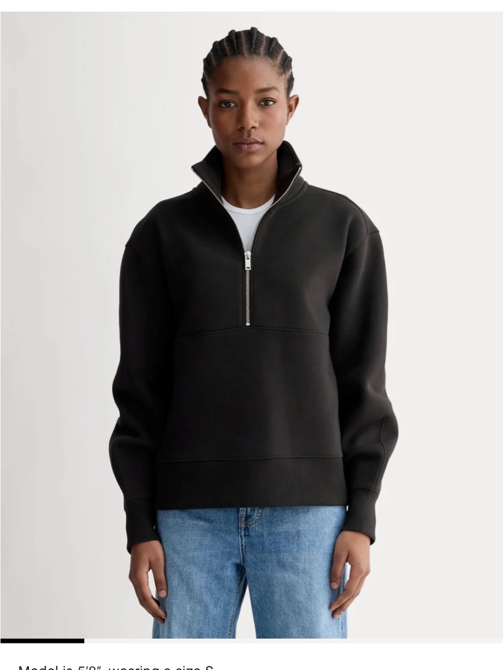 Everlane luxe fleece half - zip sweatshirt size M